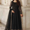 RAVEN – Black Embroidered Chiffon Anarkali Maxi — Party Wear 3-Piece
