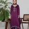 ORCHID PURPLE – Purple Charmeuse Adda Work A-Line Kurta Palazzo — Pakistani Semi-Formal Party Wear 3-Piece