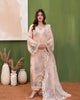 ZEHRA BLUSH – Peach Pink Crinkle Chiffon Embellished A-Line Kurta — Pakistani Wedding Guest Wear 4-Piece