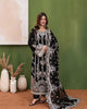ZEHRA NOIR – Black Crinkle Chiffon Embellished A-Line Kurta — Pakistani Wedding Guest Wear 4-Piece
