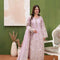 SOSAN – Pink Organza Embellished Long Shirt Flared Sharara — Pakistani Wedding Guest Wear 4-Piece