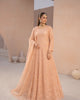 PEACH PETAL – Peach Net Embroidered Lehenga Choli — Wedding Party 3-Piece