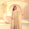 IVORY DUSK – Beige Chiffon Anarkali Frock — Pakistani Party Wear 3-Piece