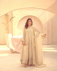 IVORY DUSK – Beige Chiffon Anarkali Frock — Pakistani Party Wear 3-Piece