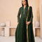 BOTTLE GREEN BLOOM – Bottle Green Chiffon Anarkali Maxi — Pakistani Party Wear 3-Piece