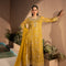 MUSTARD RADIANCE – Mustard Chiffon Flared Maxi — Pakistani Party Wear 3-Piece