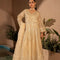 BUTTERCREAM ELEGANCE – Buttercream Organza Flared Maxi — Party Wear 3-Piece