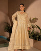 BUTTERCREAM ELEGANCE – Buttercream Organza Flared Maxi — Party Wear 3-Piece