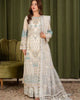 APSARA – Cream Net Embellished Long Kurta Palazzo — Pakistani Wedding Party Wear 3-Piece