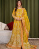 ZARTAAB – Golden Orange Organza Embellished Floor-Length Maxi — Pakistani Mehndi Party Wear 3-Piece